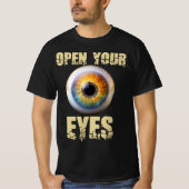 目を開けろ アイ・デザイン Tシャツ (正面)