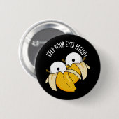 目を離すな 面白い目玉ジョーク 黒背景 缶バッジ (正面&裏面)