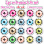 目カラフルかわいいステッカー シール (正面)