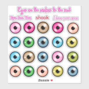 目カラフルかわいいステッカー シール