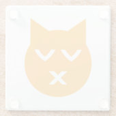 目キスをするを閉じた絵文字 ガラスコースター (裏面)