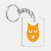 目キスをするを閉じた絵文字 キーホルダー (正面左)