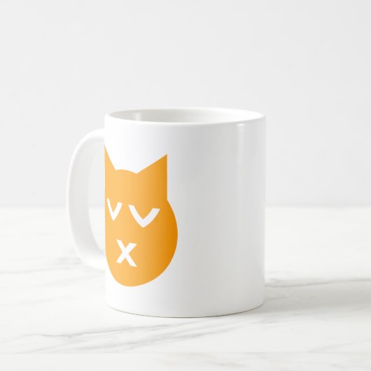 目キスをするを閉じた絵文字 コーヒーマグカップ (正面左)