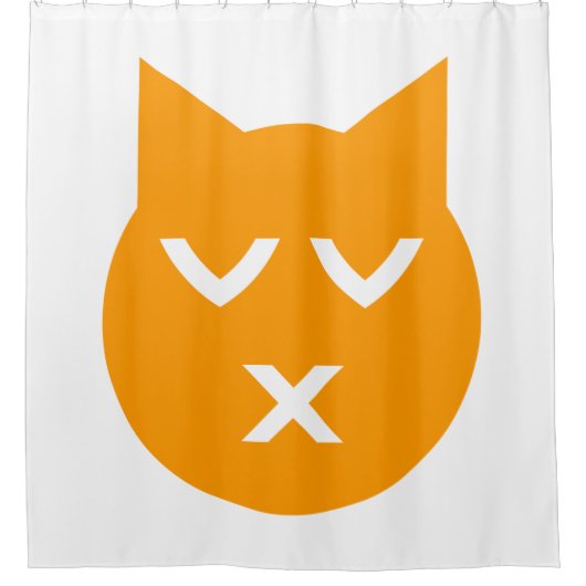 目キスをするを閉じた絵文字 シャワーカーテン (正面)