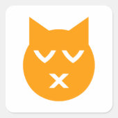 目キスをするを閉じた絵文字 スクエアシール (正面)