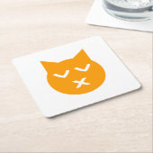 目キスをするを閉じた絵文字 スクエアペーパーコースター (アングル)