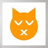 目キスをするを閉じた絵文字 ポスター (正面)