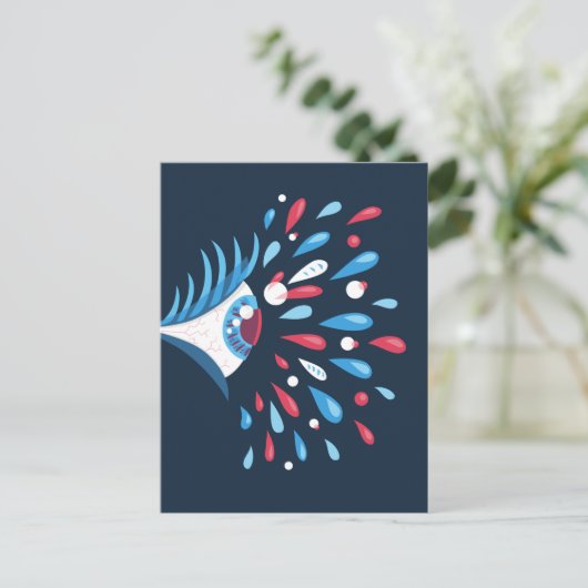 目サイケデリック風変わりの不トリップ(幻覚体験)のような吉 ポストカード (スタンド正面)