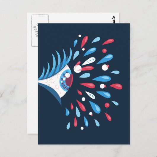 目サイケデリック風変わりの不トリップ(幻覚体験)のような吉 ポストカード (正面/裏面)