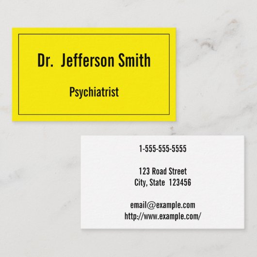 目シンプルを引くはっきりした精神科医 名刺 (正面/裏面)