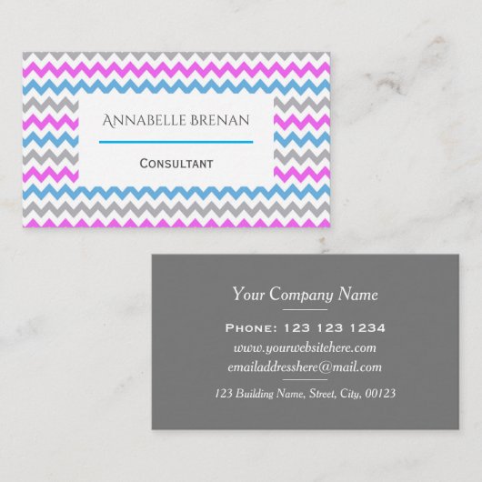 目スタイリッシュを引く山形模様 名刺 (正面/裏面)