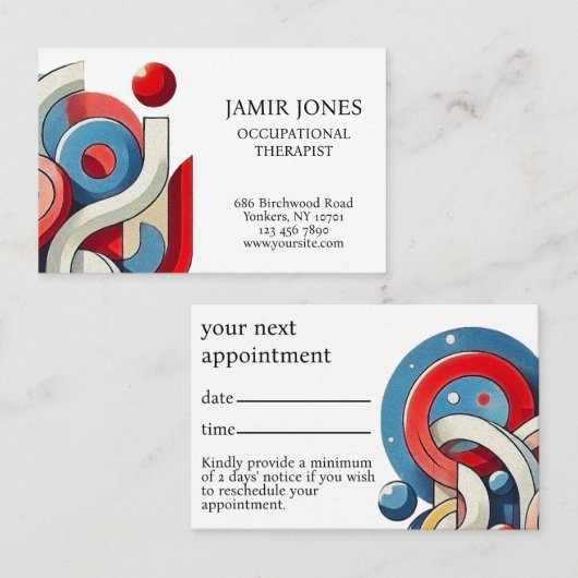 目パーソナライズされた的な 予約カード (正面/裏面)