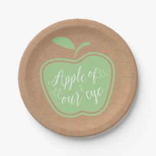 目フェイクの素朴赤ちゃんシャワーのクラフトApple ペーパープレート