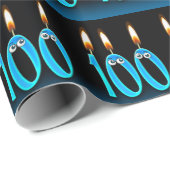 目ユーモアのある玉つき100歳の誕生日ろうそく ラッピングペーパー (ロールコーナー)