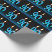 目ユーモアのある玉つき90歳の誕生日ろうそく ラッピングペーパー (角)