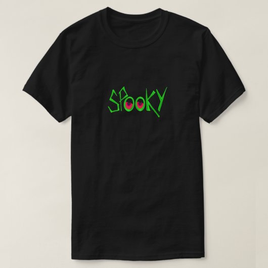 目不気味付きハ白熱［赤熱］光を放つロウィン Tシャツ (デザイン正面)