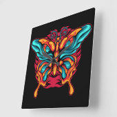 目付き蝶 スクエア壁時計 (傾斜)