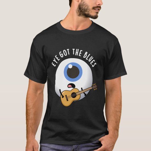 目得の青のおもしろい解剖学 Tシャツ (正面)