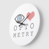 目愛ハートのOptometry -検眼医の視力検査表 ラージ壁時計 (傾斜)