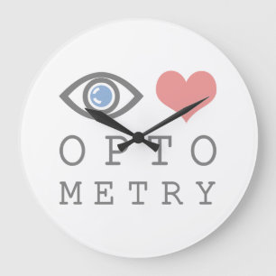 目愛ハートのOptometry -検眼医の視力検査表 ラージ壁時計