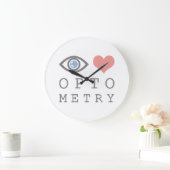 目愛ハートのOptometry -検眼医の視力検査表 ラージ壁時計 (ホーム)