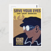 目救のヴィンテージの安全性 ポストカード (正面/裏面)