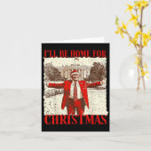 目新しさあふれる政治的衣類 ユニークなトランプ 2024 クリスマスに家に帰る カード (黄色い花)