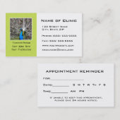 目検査のアポイントメントのメモ-孔雀の目 予約カード (正面/裏面)