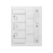 目標と買い物リスト付きの週間プランナー ノートパッド (回転)