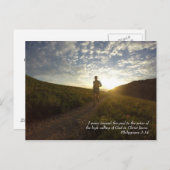 目標に向かって進む フィリピ 3:14 聖書 ポストカード (正面/裏面)