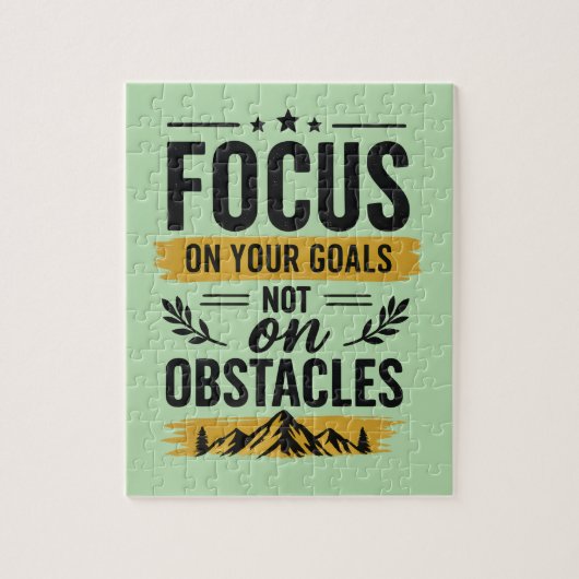 目標に集中せよ Sage Green Motivational ジグソーパズル (縦)