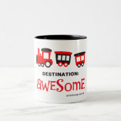 目標の列車-行先: 素晴らしい-マグ ツートーンマグカップ (中央)