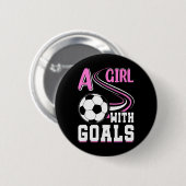 目標を持った少女 I サッカー 缶バッジ (正面&裏面)