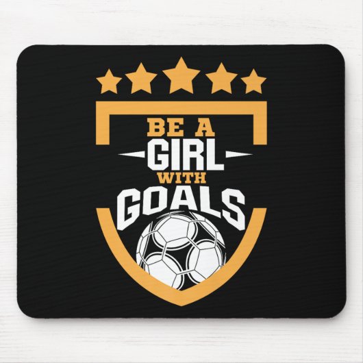 目標を持つ少女であれ - サッカー選手 女性 マウスパッド (正面)