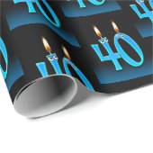 目玉つき40歳のお誕生日ろうそく ラッピングペーパー (ロールコーナー)