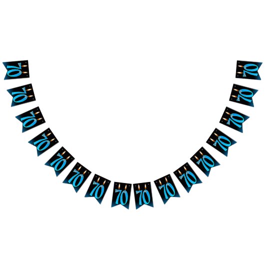 目玉つき70歳のバースデーキャンドル バンティングフラッグ (全)