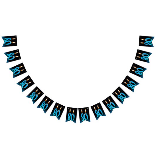 目玉つき80歳の誕生日ろうそく バンティングフラッグ (全)