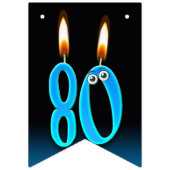 目玉つき80歳の誕生日ろうそく バンティングフラッグ (第3の旗)