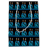 目玉のキャンドルで60歳の誕生日 ミディアムペーパーバッグ (正面)