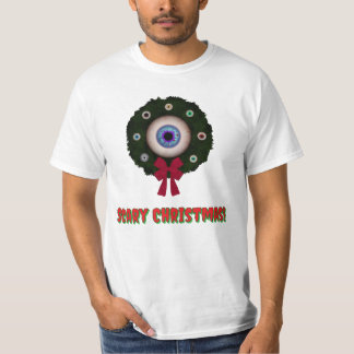 目玉のクリスマスリース Tシャツ