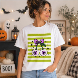 目玉チェリーのリボン・ハロウィン・コケットグラフィック Tシャツ