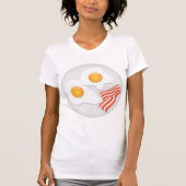 目玉焼きとベーコンの朝食 Tシャツ (正面)