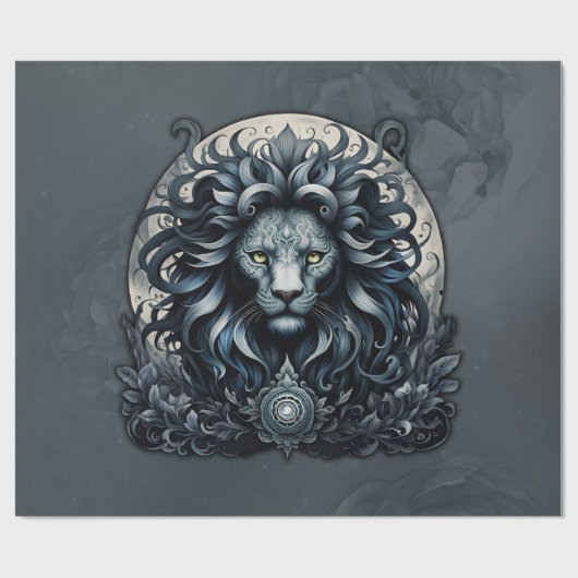 目王室の威厳のあるの高い華美獅子 ラッピングペーパー (フラット)