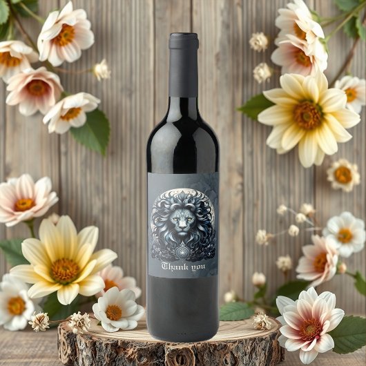 目王室の威厳のあるの高い華美獅子 ワインラベル