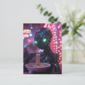 目白熱［赤熱］光を放つ付き食べエイリアン ポストカード (スタンド正面)