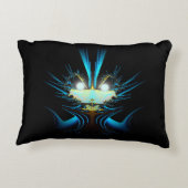 目白熱［赤熱］光を放つ明るい青の生物 アクセントクッション (裏面)