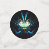 目白熱［赤熱］光を放つ明るい青の生物 コンフェッティ (スモール正面)