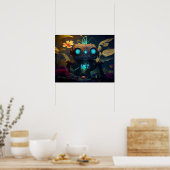 目白熱［赤熱］光を放つ熱帯林ロボット ポスター (キッチン)