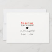 目的おもしろい的告知で妊娠している 案内状 (裏面)