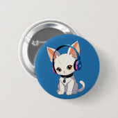 目的かわいい猫 缶バッジ (正面&裏面)